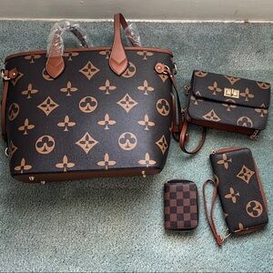 Stylish Brown Designer Women’s Tote Set